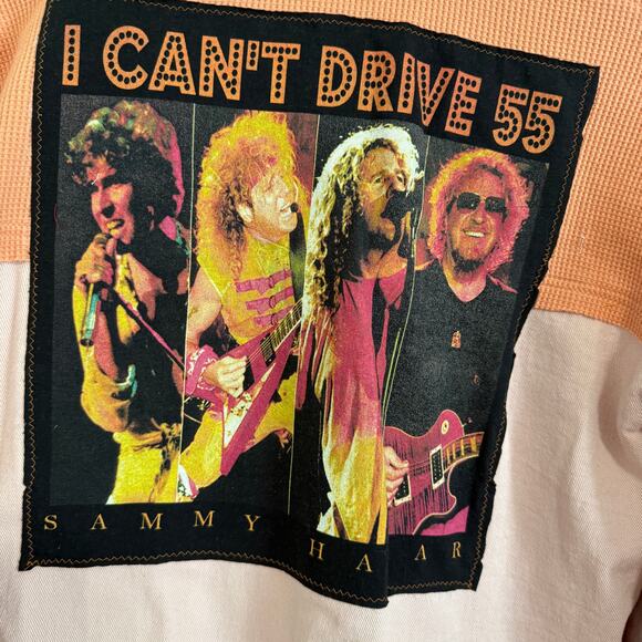 Upcycled Shacket with Sammy Hagar Graphic & Flannel Accents Size M - Picture 3 of 11